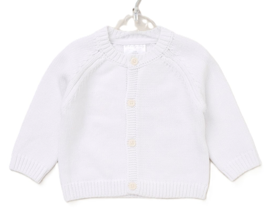 White Baby Knitted Cardigan with Embroidery Detail - Little One