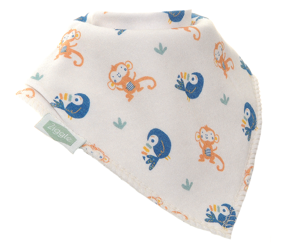 Ziggle Monkeys & Toucans Bib