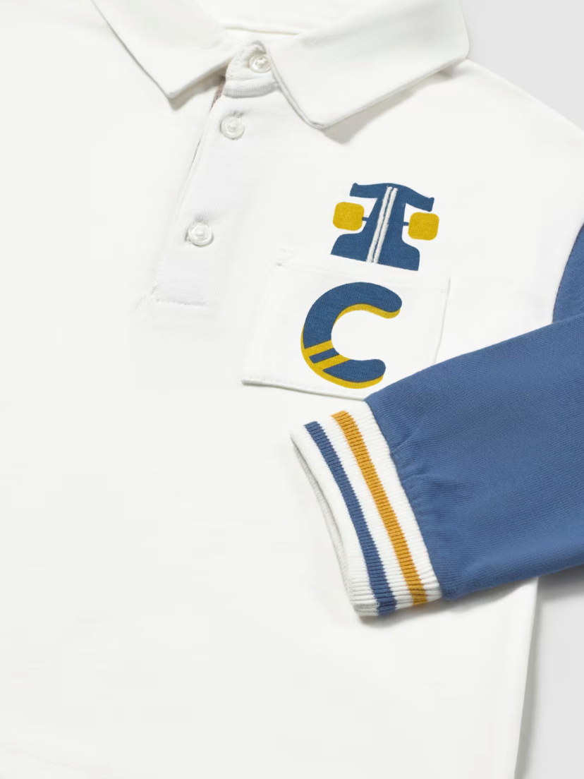 Mayoral Younger Boys Polo Shirt With Contrasting Sleeves