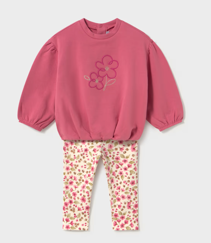 Mayoral Younger Girls Flower Print Legging & Jumper Set