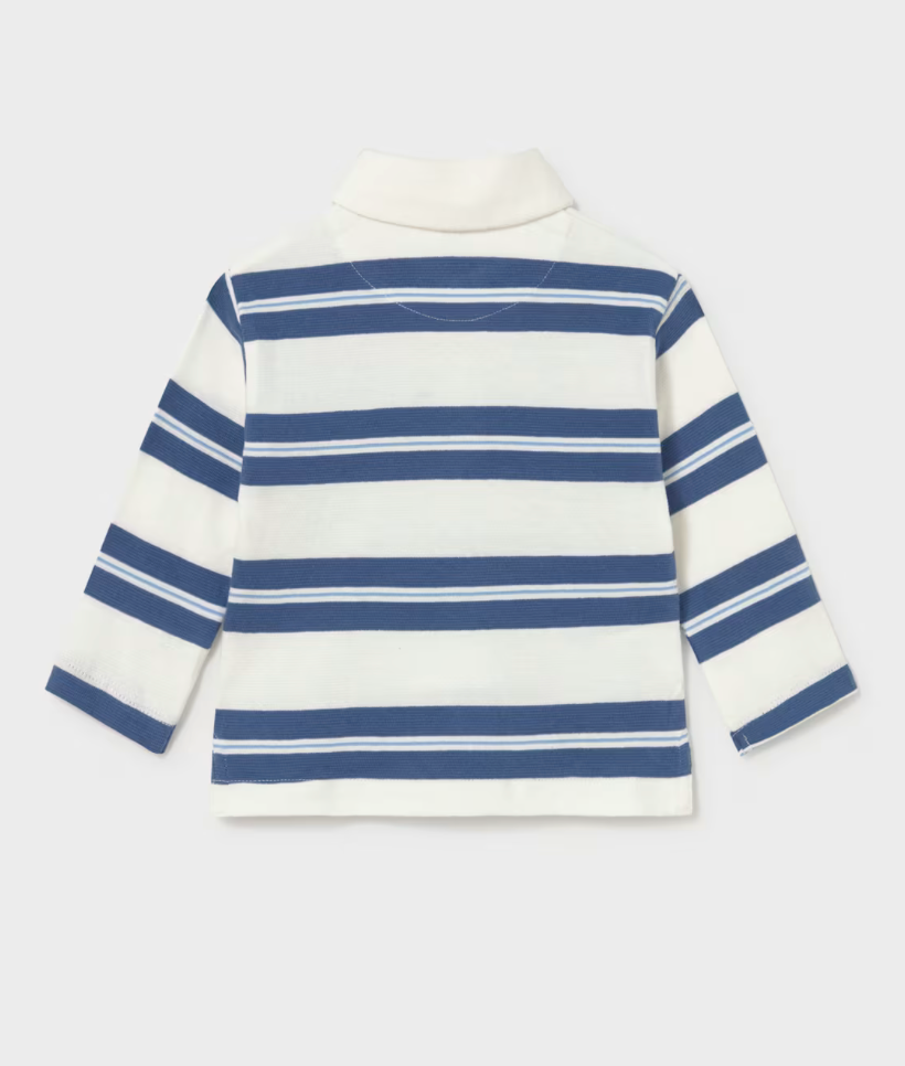 Mayoral Boys Blue Stripe Polo Shirt