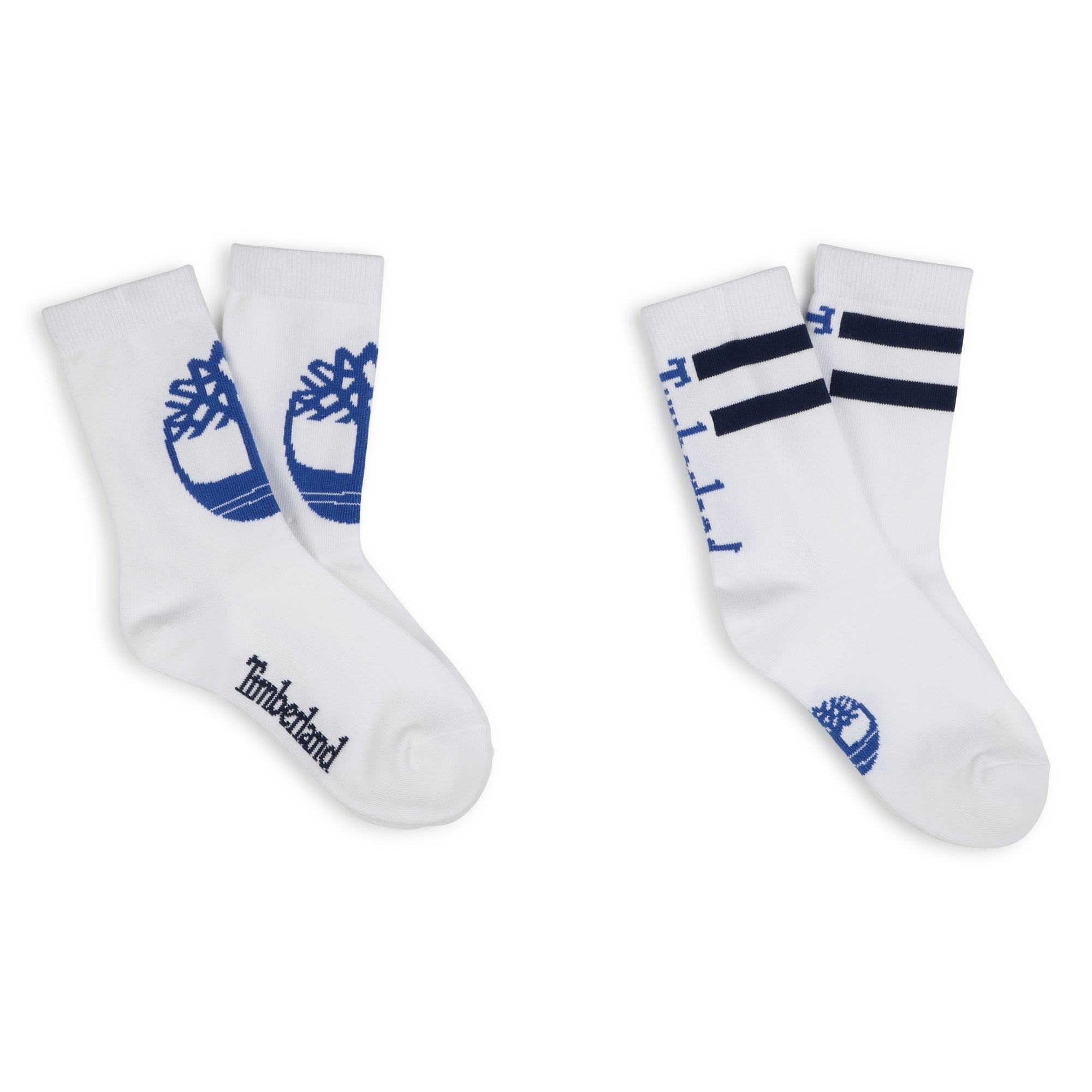 Timberland boys two pack white & blue socks T60421