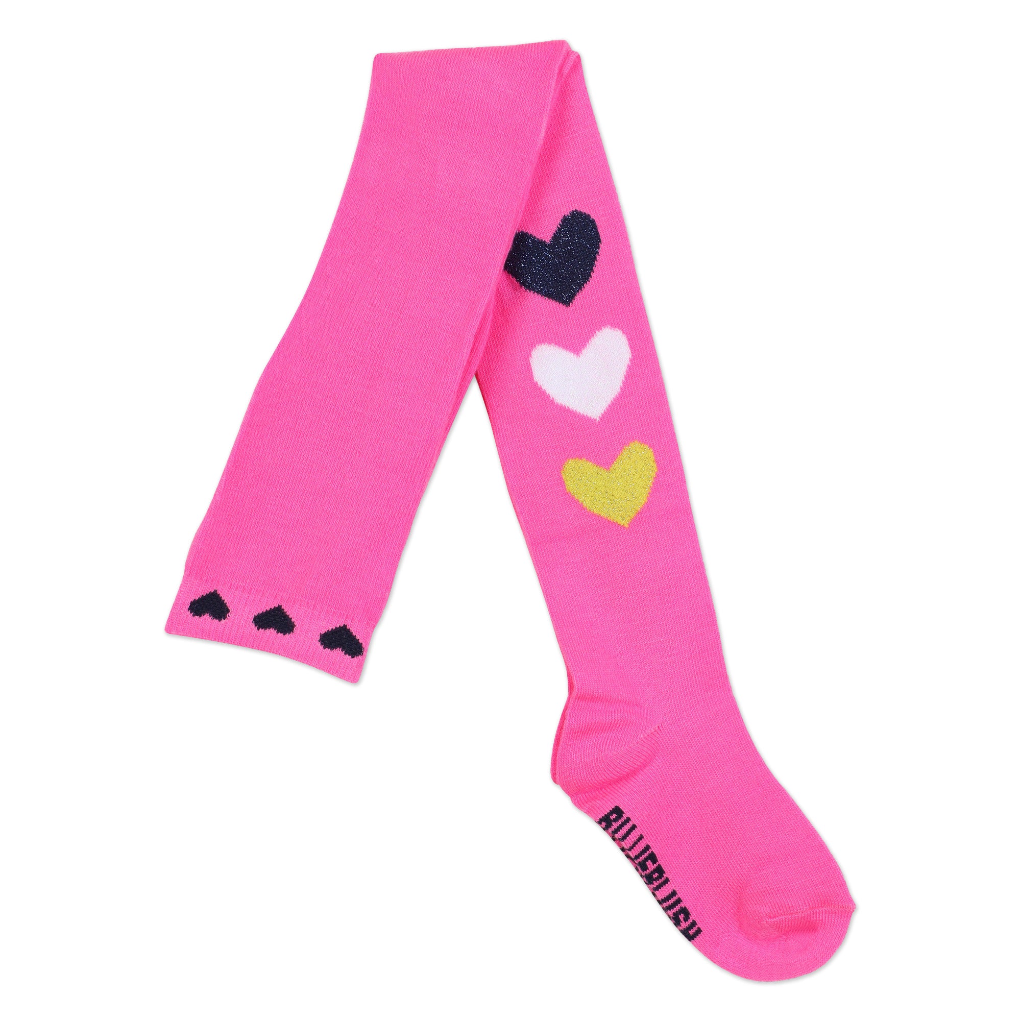 Billieblush Girls Pink Heart Knit Tights