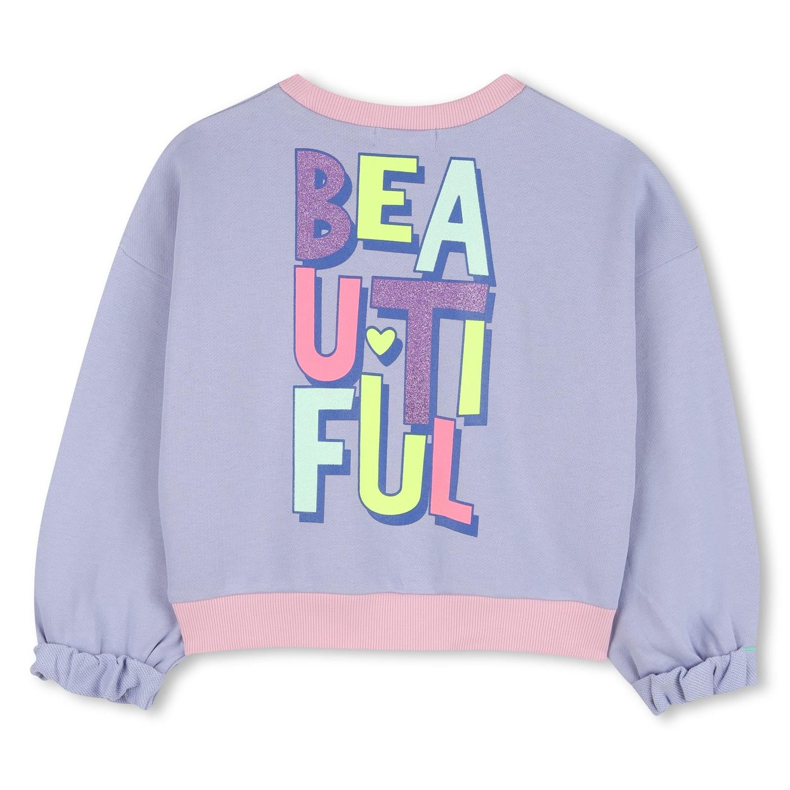 Billieblush Girls Purple Graphic Back Sweater u21918