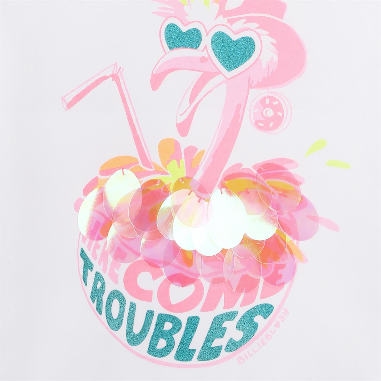 Billieblush Girls White Sequin Tshirt u21932