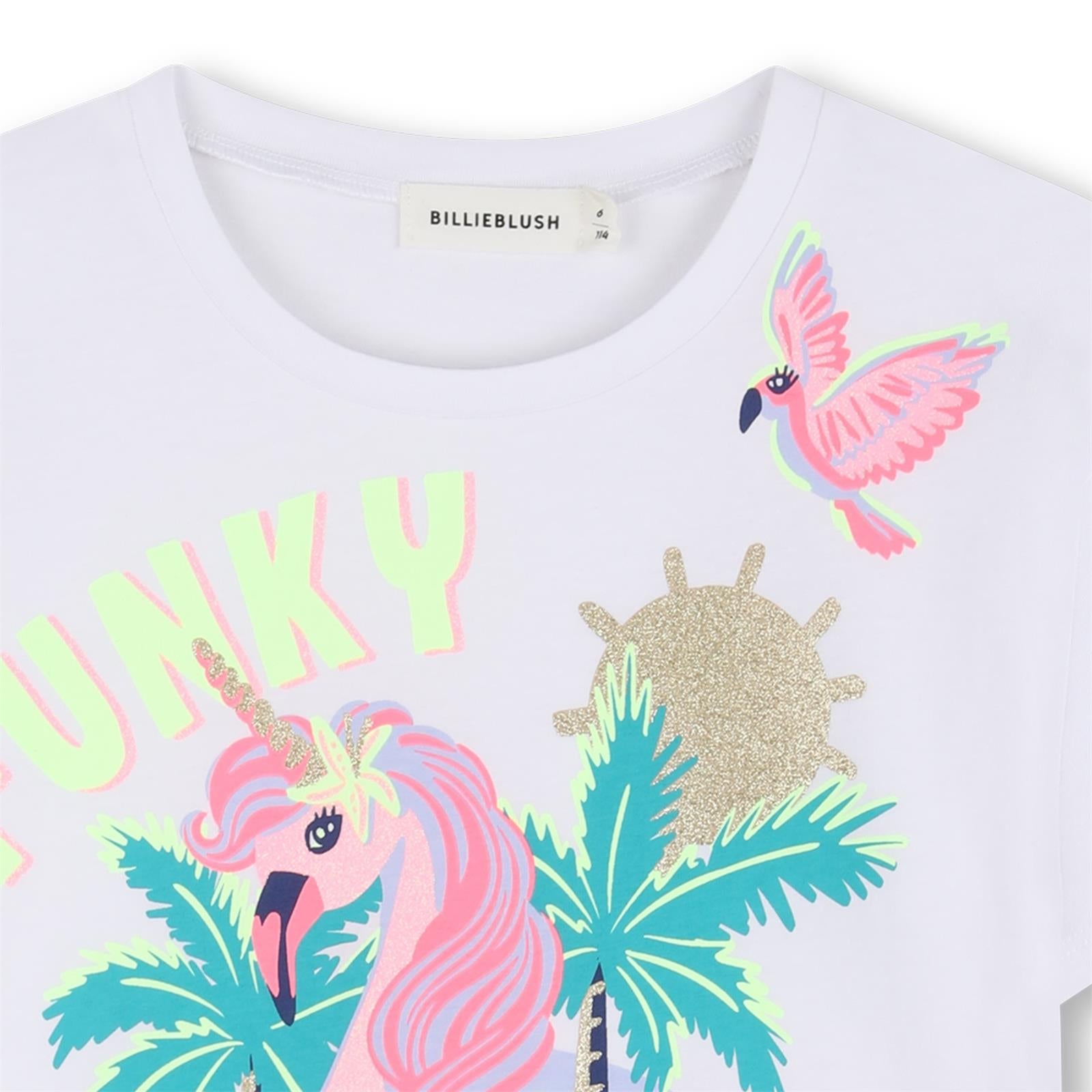 Billieblush Girls White Graphic Glitter Tshirt u21940