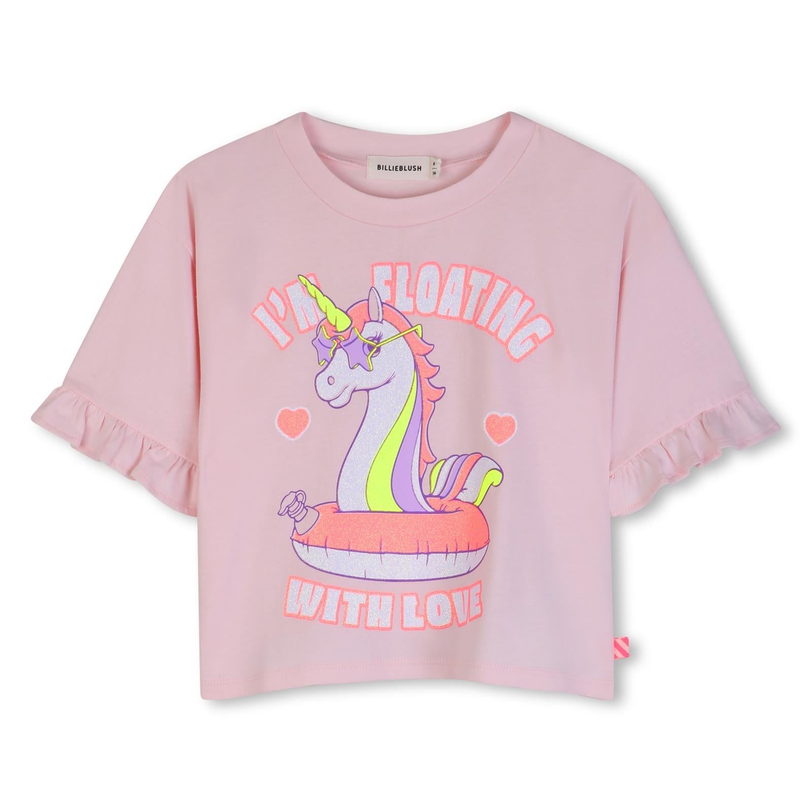Billieblush Girls Pink Graphic Glitter Tshirt u21941