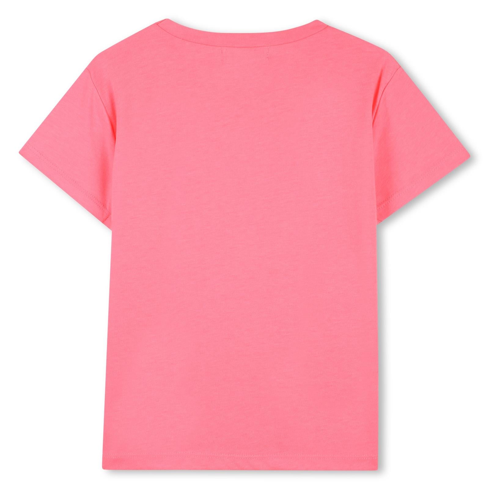 Billieblush Girls Bright Coral Pink Sequin Love Tshirt u21957