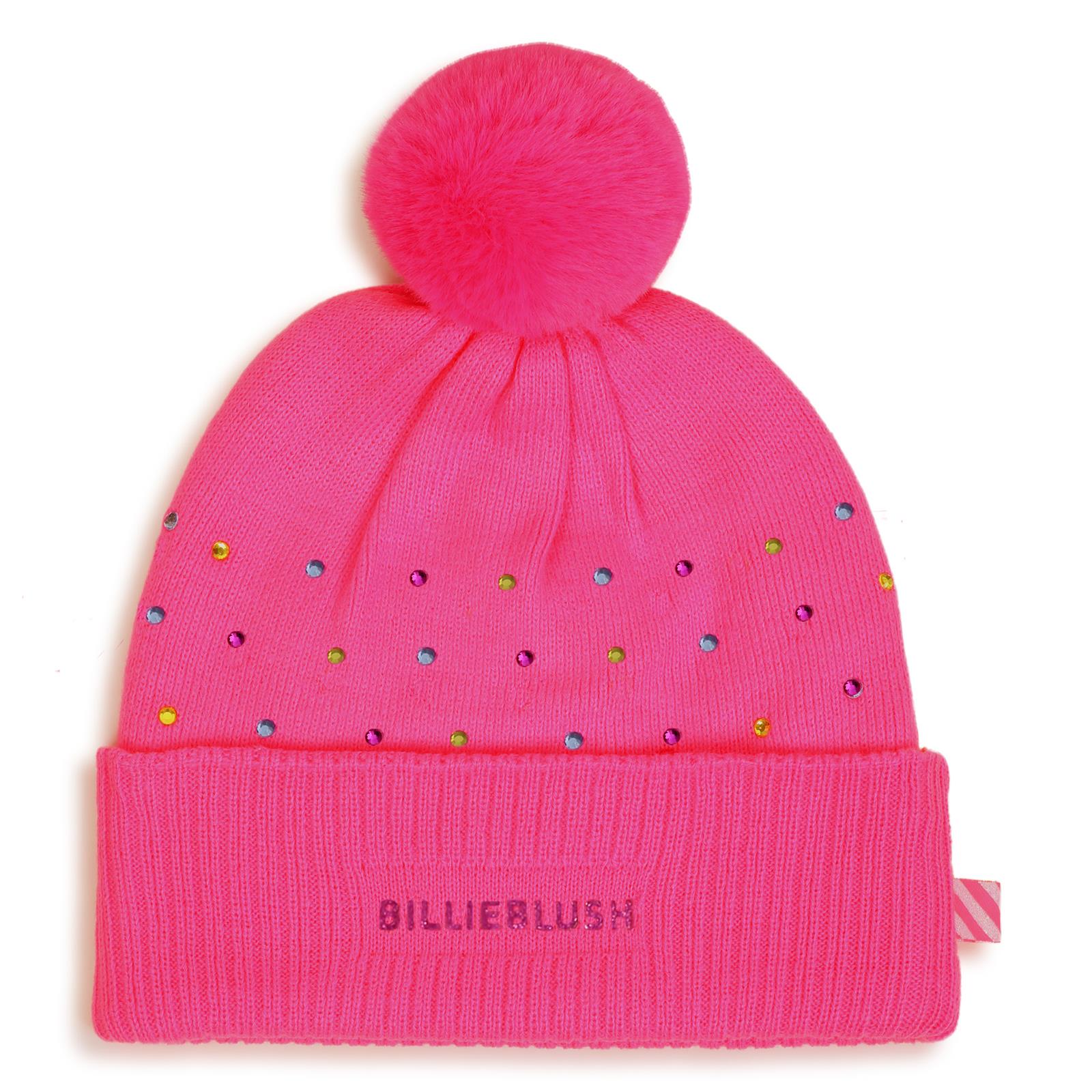 Billieblush Girls Pink Gem Bobble Hat
