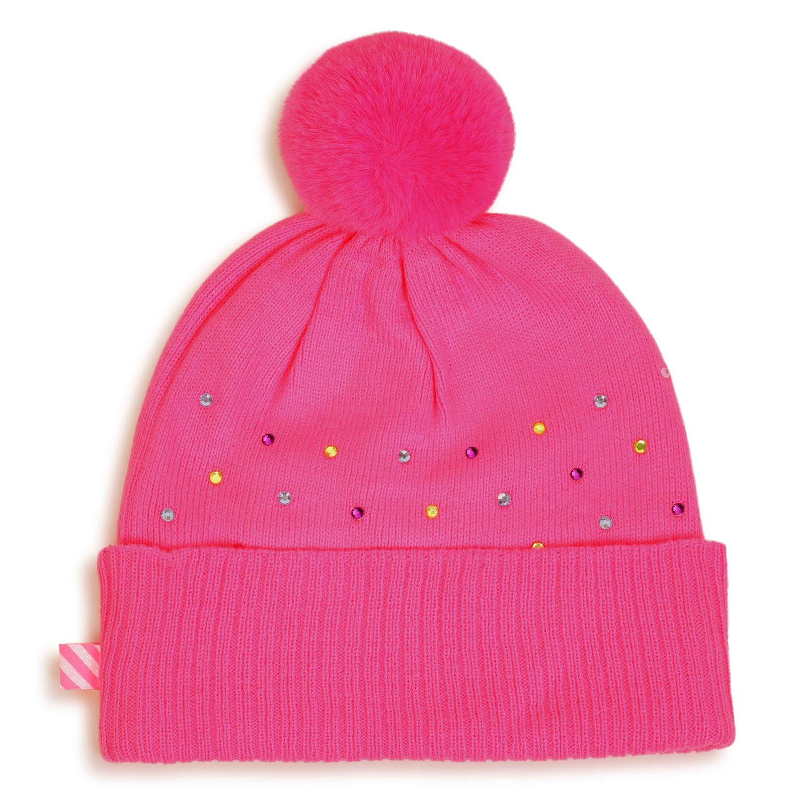 Billieblush Girls Pink Gem Bobble Hat