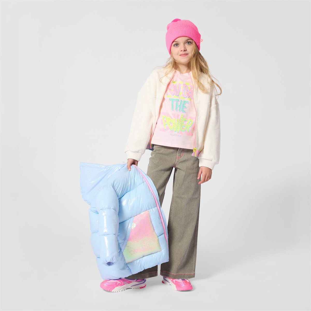 Billieblush Girls Pink Gem Bobble Hat