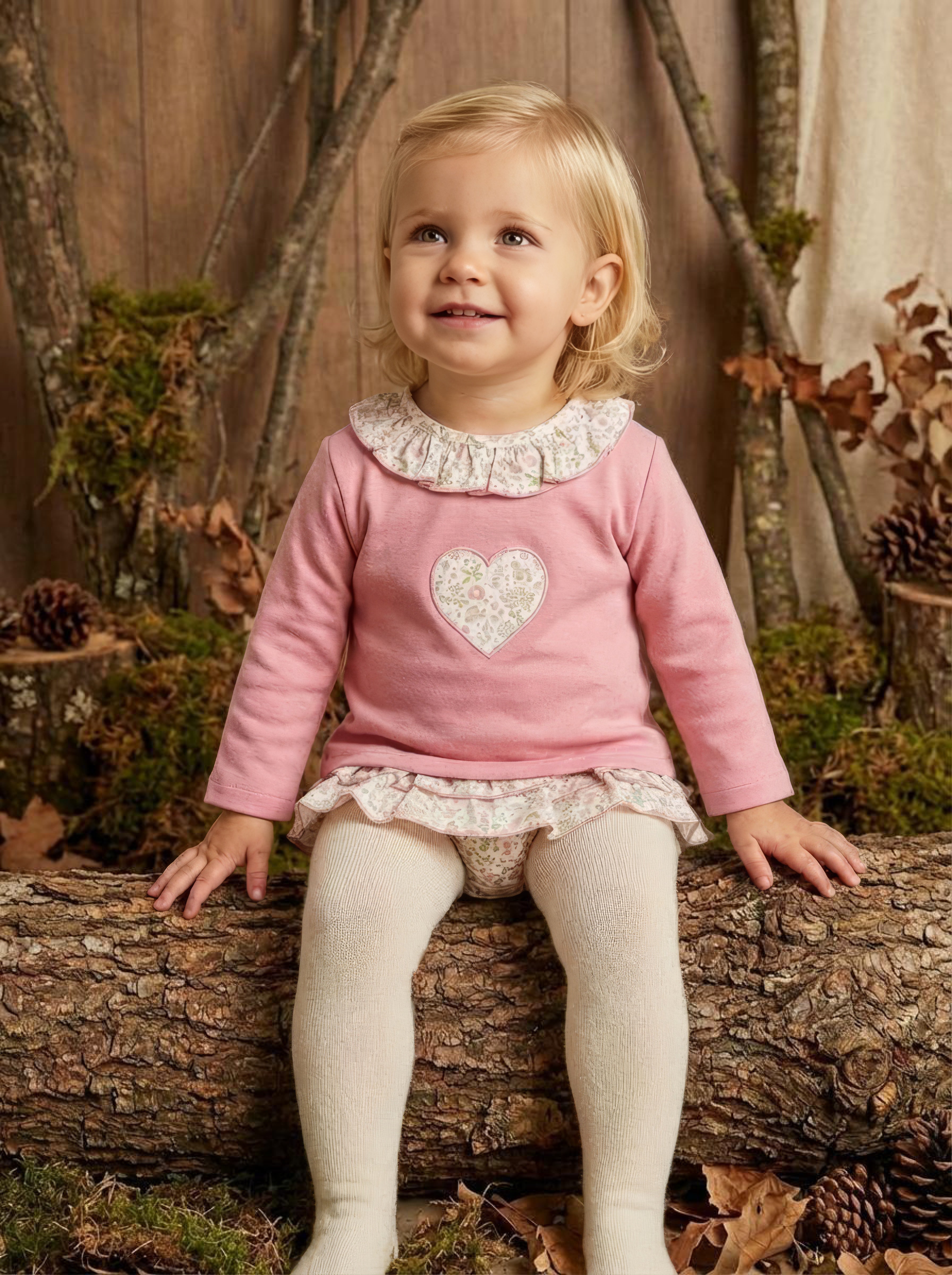 Baby Girl Dusky Pink Floral 2 Piece Outfit