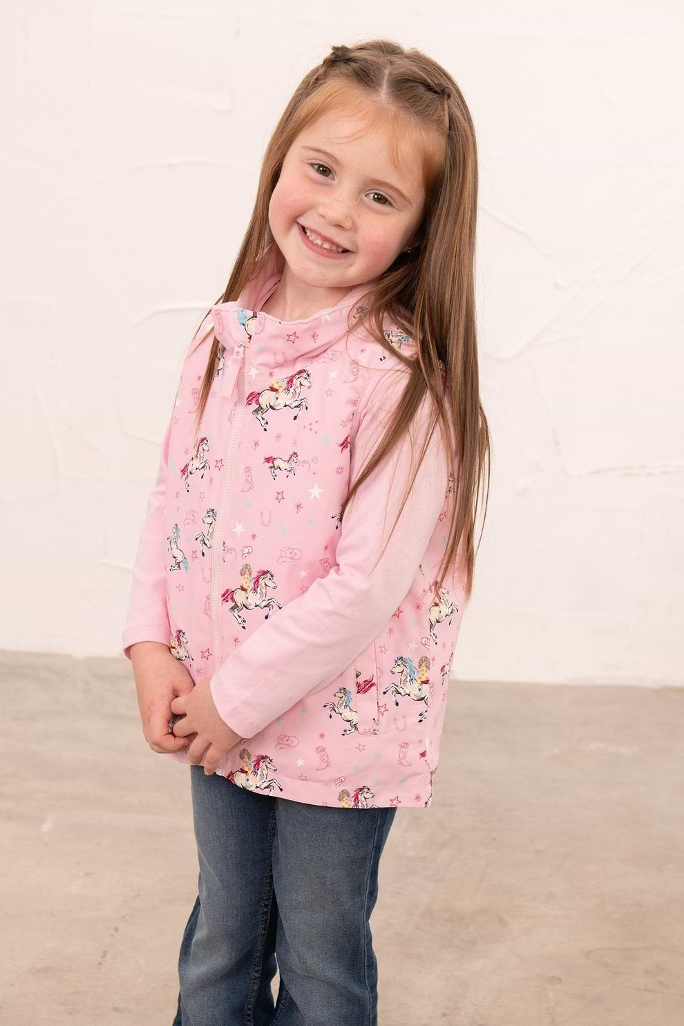Lighthouse Girls Pink Cowgirl Gilet