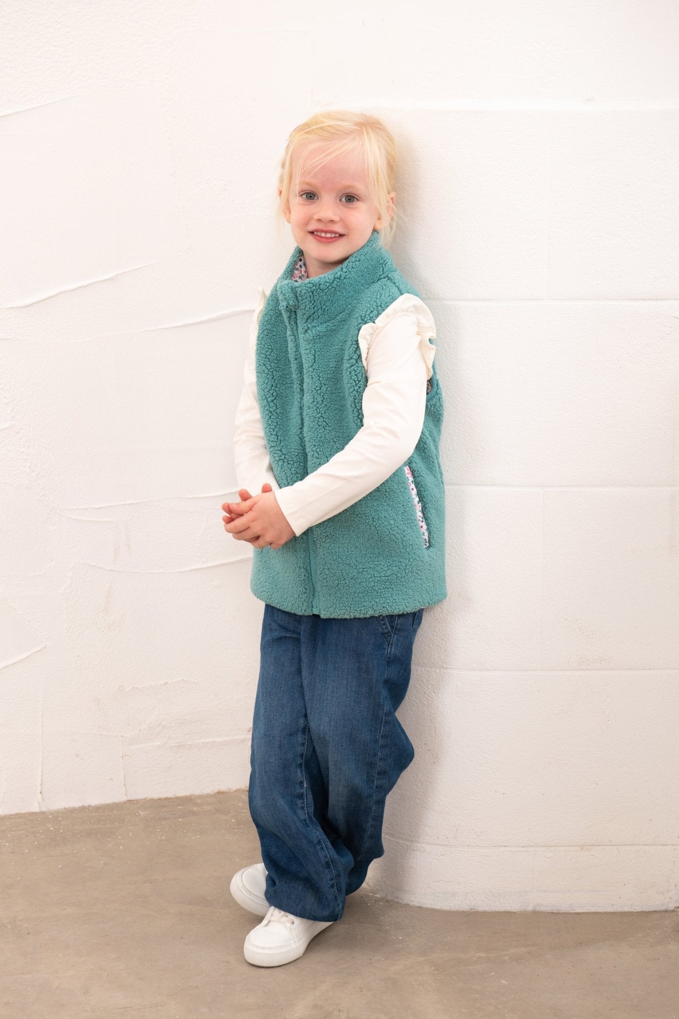 Lighthouse Amber Teal Floral Reversible Gilet