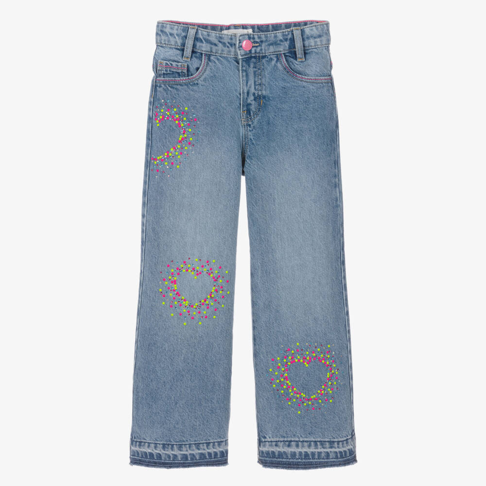 Billieblush Neon Heart Wide Leg Jeans