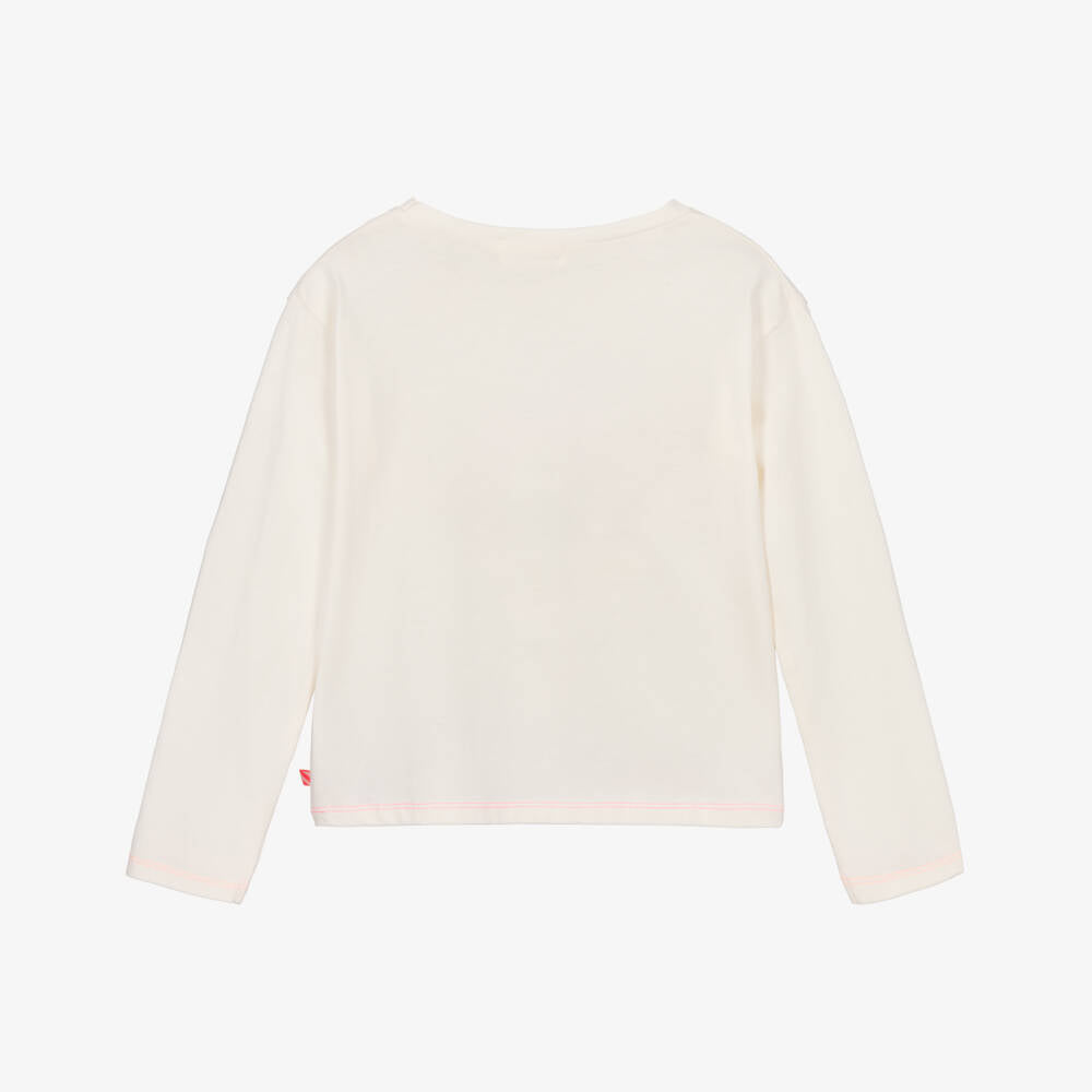 Billieblush Ivory Sequin Unicorn Long Sleeve Top