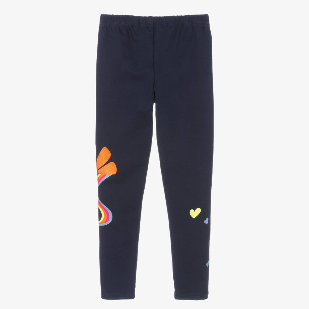 Billieblush Girls Glitter Flower Leggings
