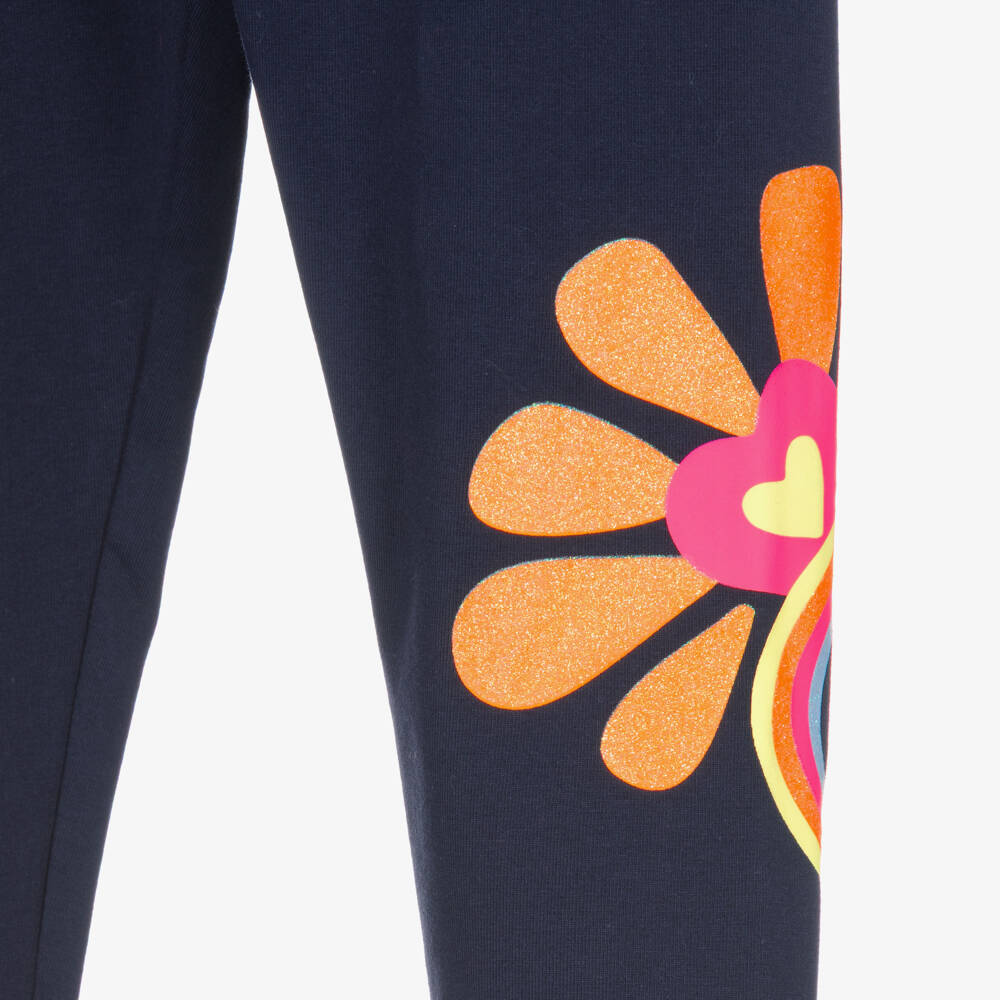 Billieblush Girls Glitter Flower Leggings