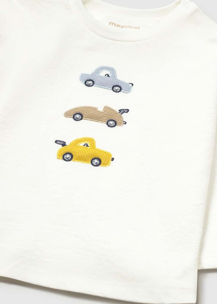 Mayoral Younger Boys Long Sleeve Cars T-Shirt