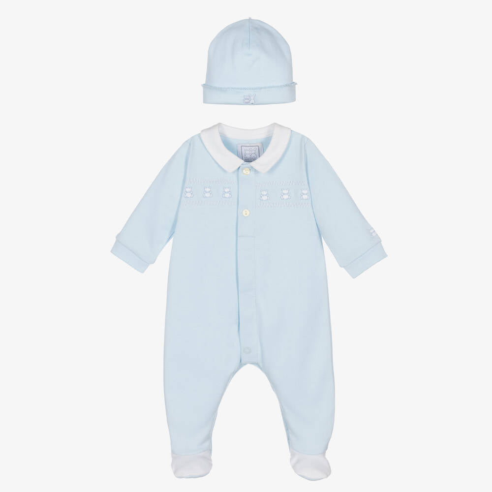 Emile Et Rose-Boys fisher Blue Cotton Baby Suit Set