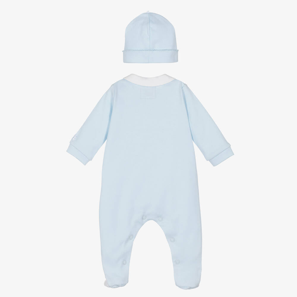 Emile Et Rose-Boys fisher Blue Cotton Baby Suit Set