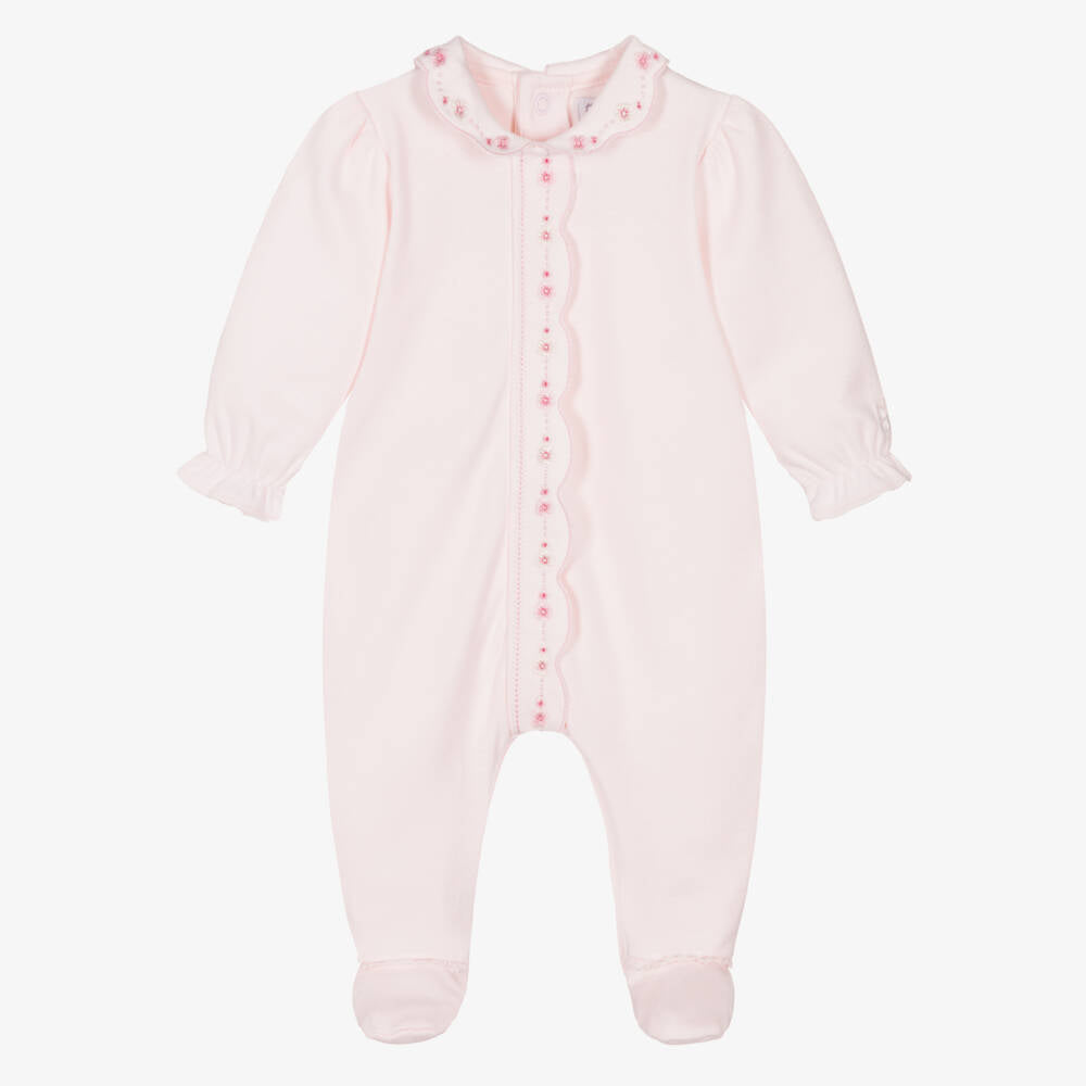 Emile Et Rose-Girls Pink Floral Collar Kelly Baby Grow