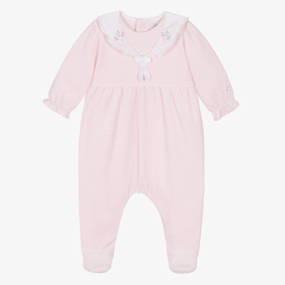 Emile Et Rose Girls Pink Velour Katie Baby Grow