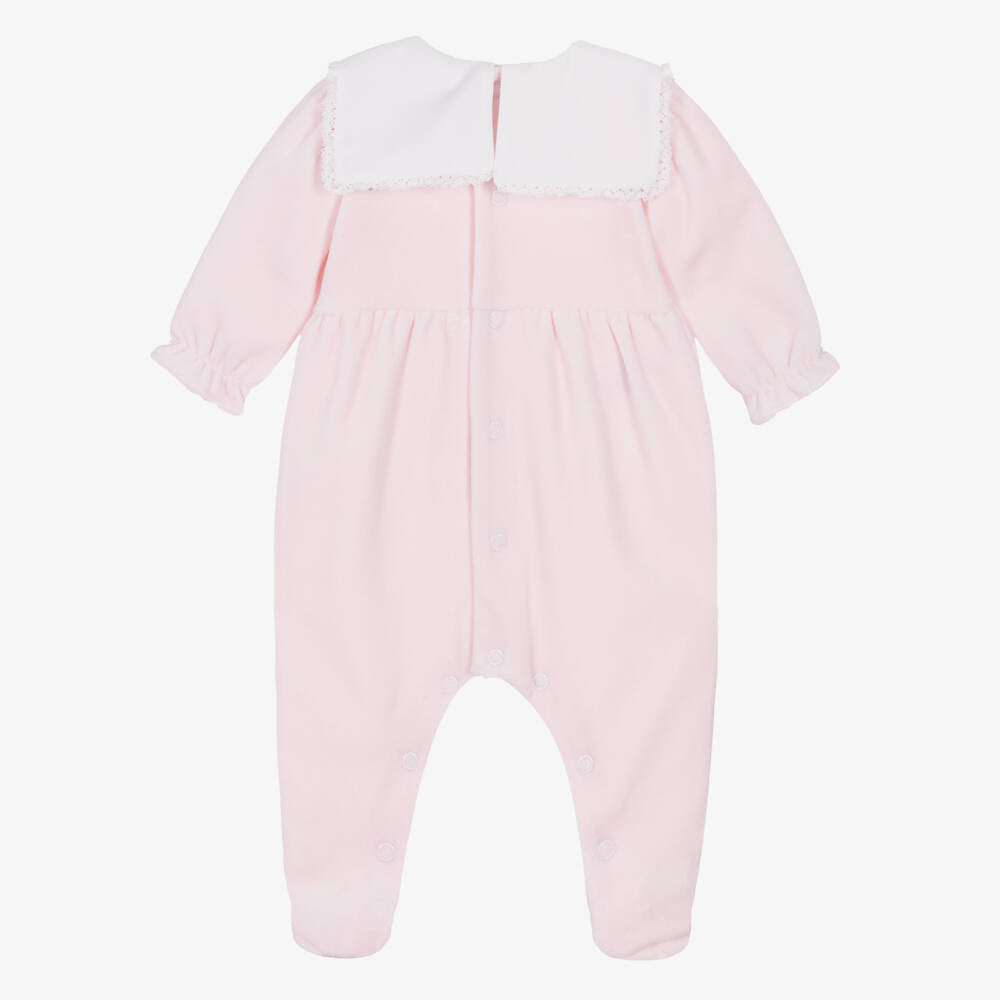 Emile Et Rose Girls Pink Velour Katie Baby Grow