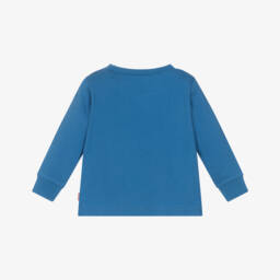 Levis Boys Blue Long Sleeved Batwing Logo Top.
