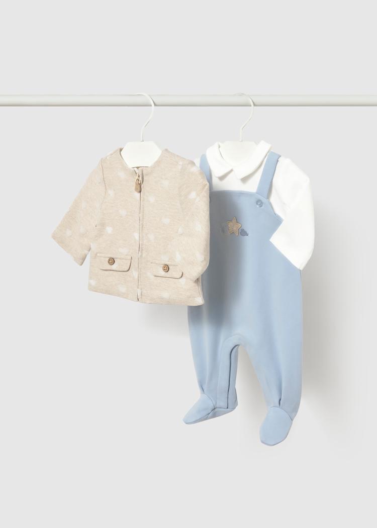 Mayoral Younger Boys Dungarees With Stamp Jacket.