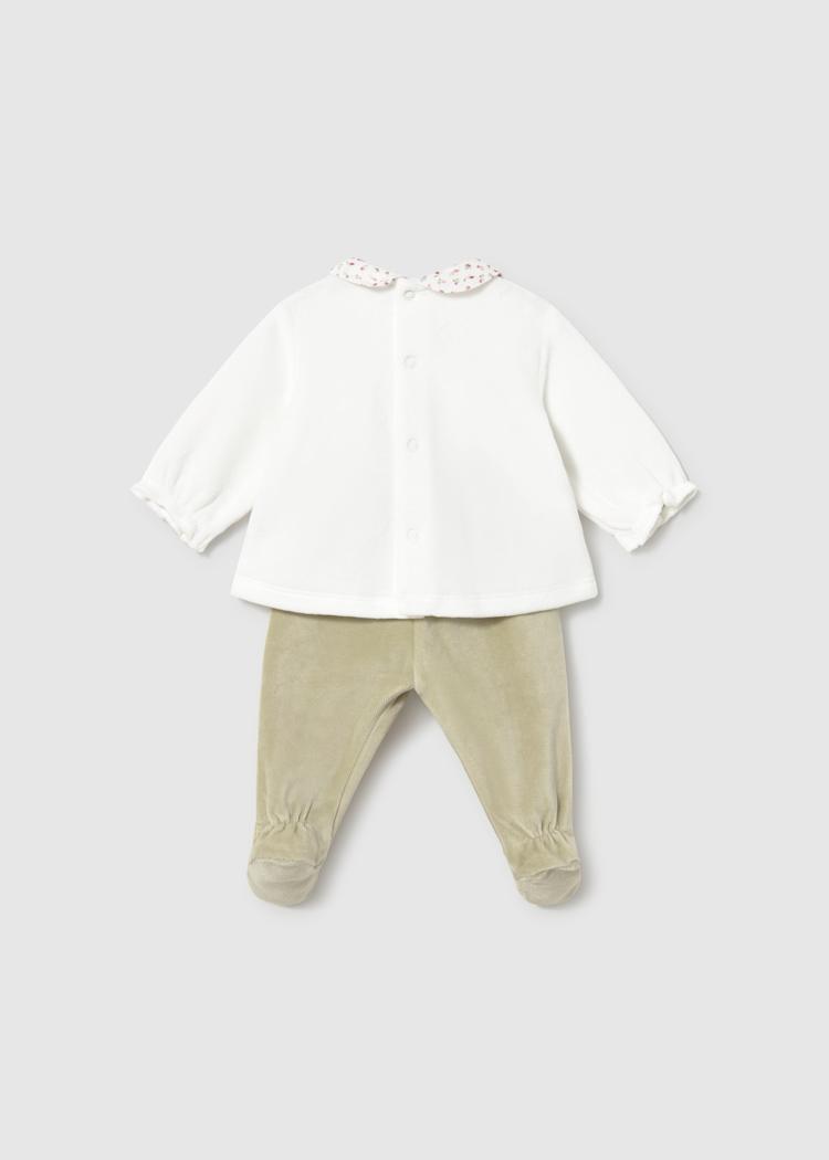 Mayoral Baby Girl Sage Green Velour Outfit