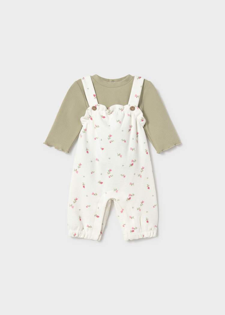 Mayoral Baby Girls Floral Dungaree Set