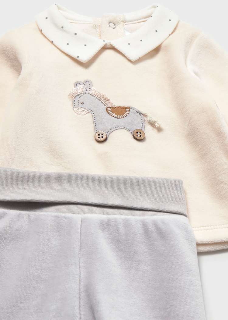 Mayoral Baby Velour 2 Piece Outfit Set