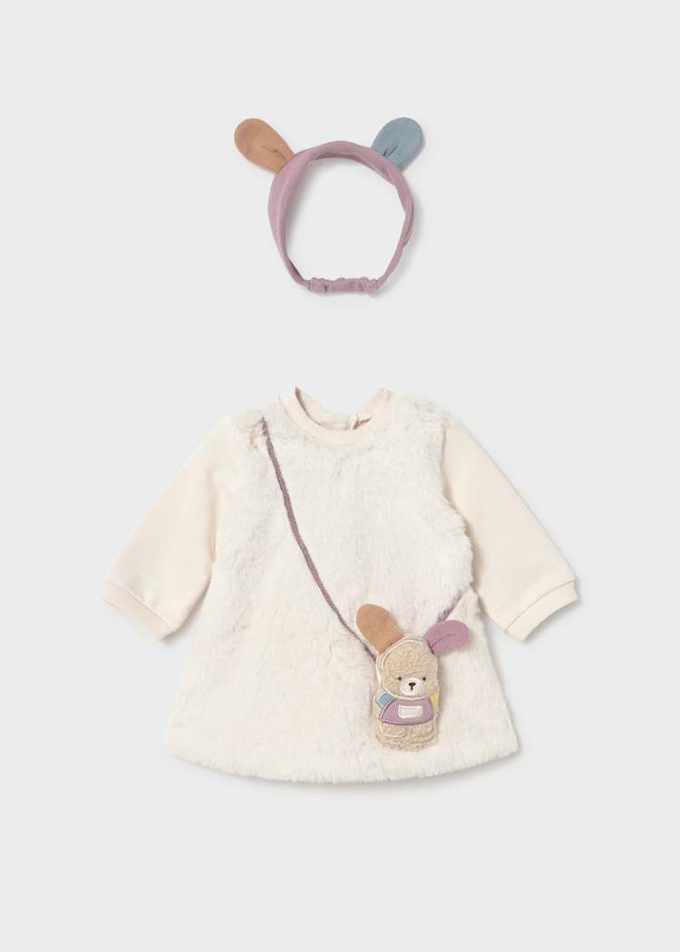 Newborn Girl Mock Bag Dress With Headband