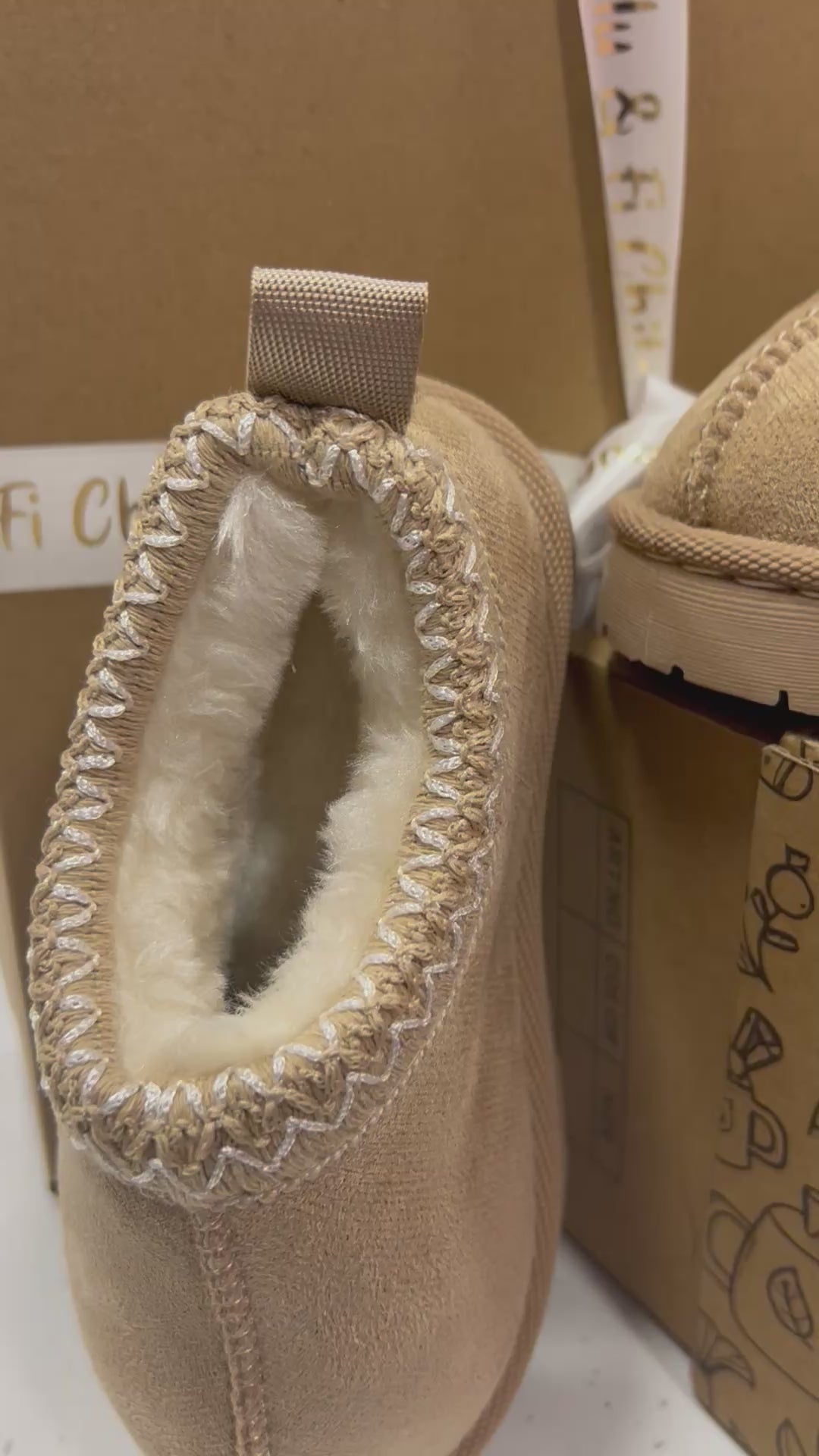 Load video: Girls Beige Stitched Ankle Boots