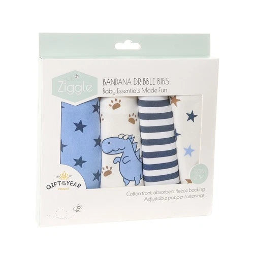 Ziggle 4 Pack Star Bibs